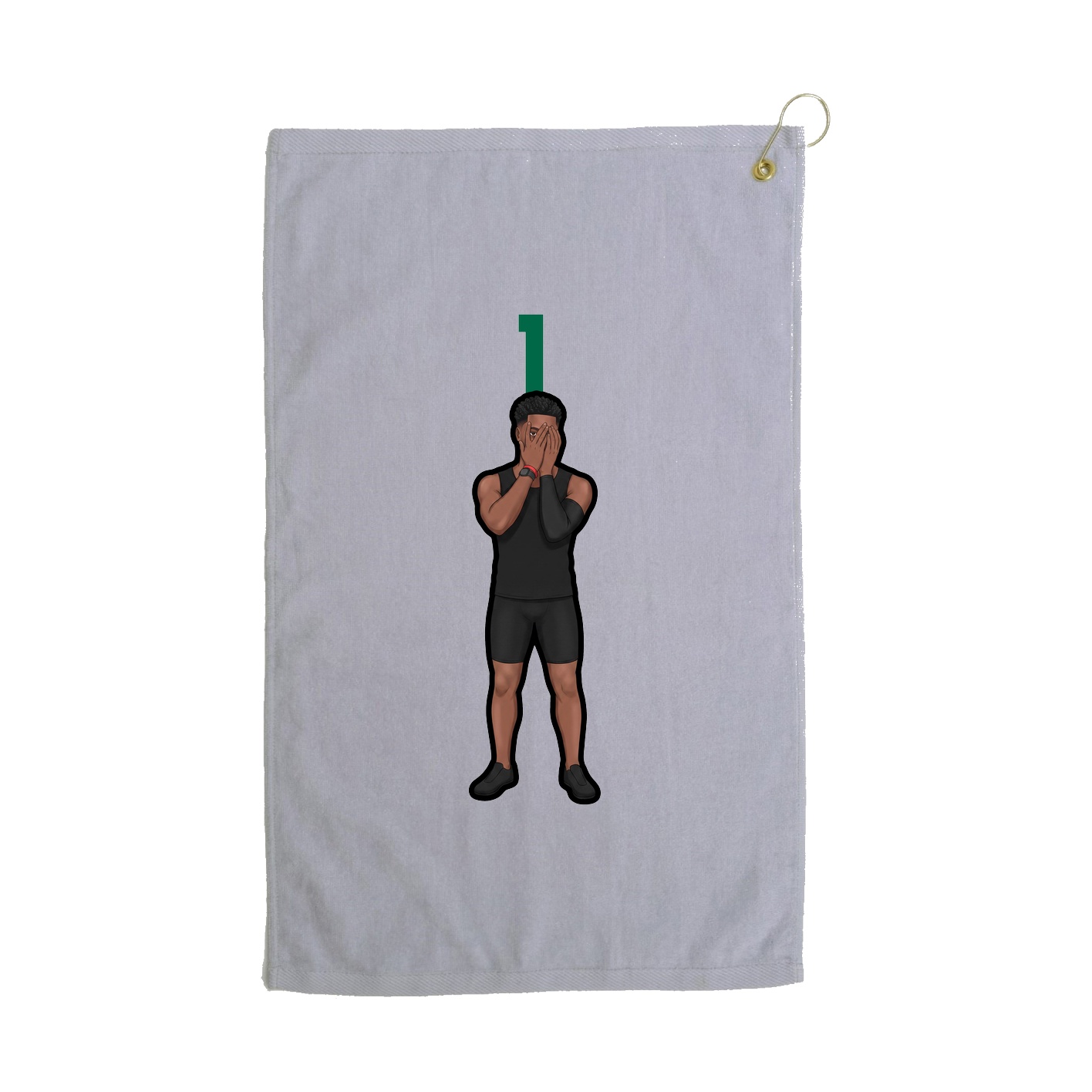 Golf Towel — Number Top in Grey