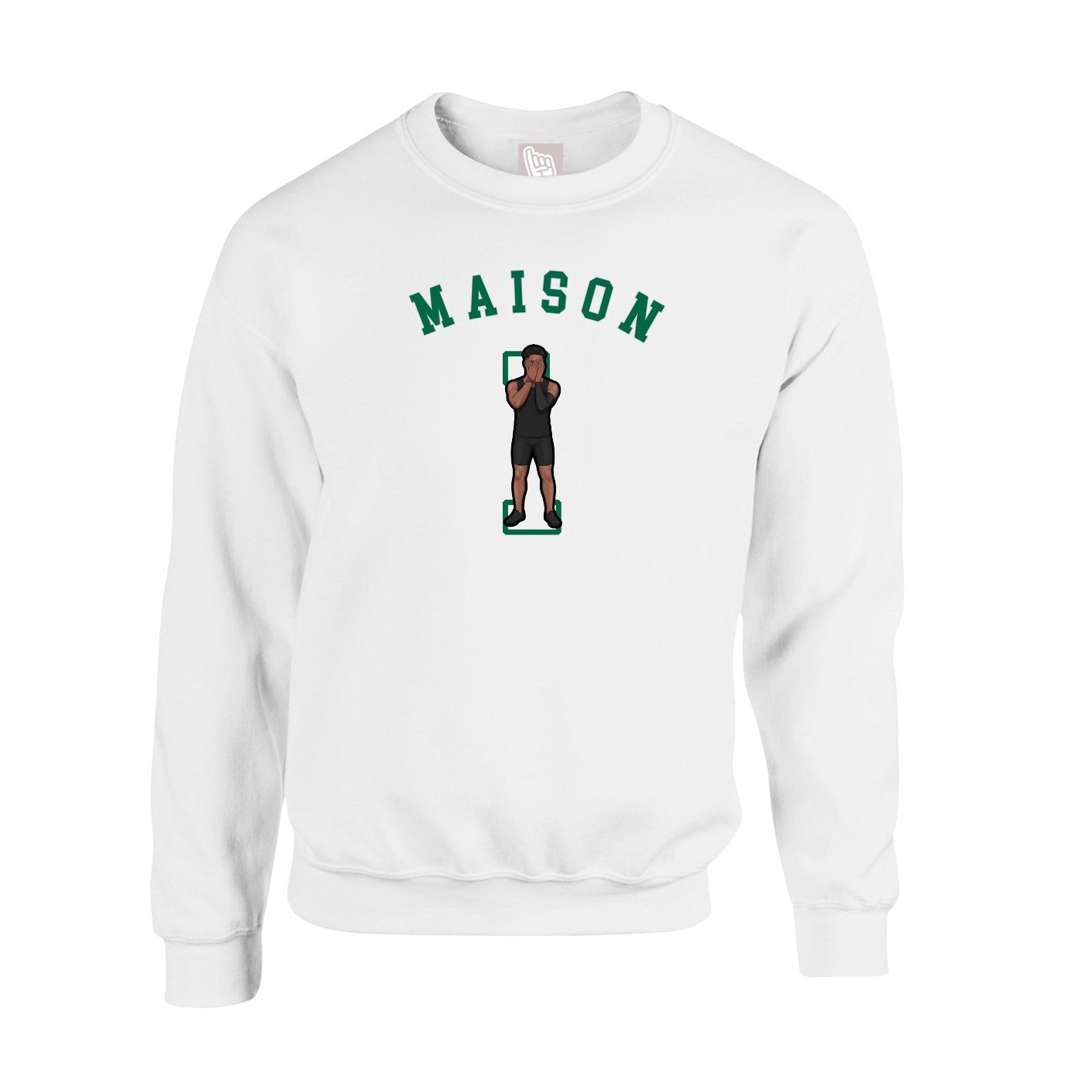 Fleece Crew — Shirsey Arch in White