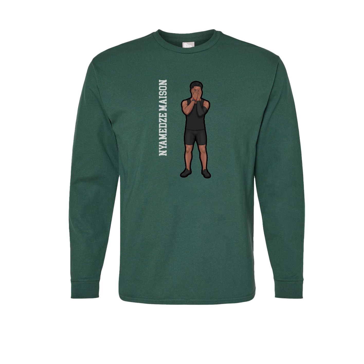 Long Sleeve Tee — Name Vertical in Green