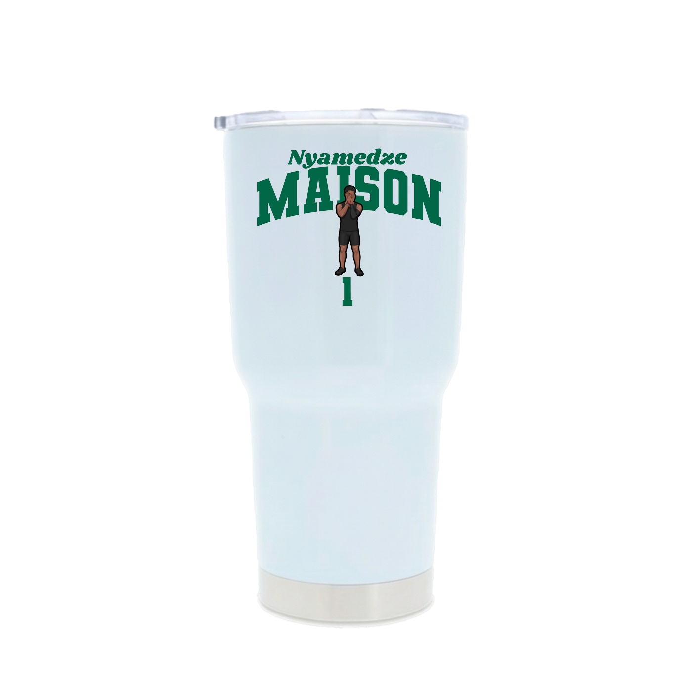 30oz Stainless Steel Tumbler — Signature Arch in White