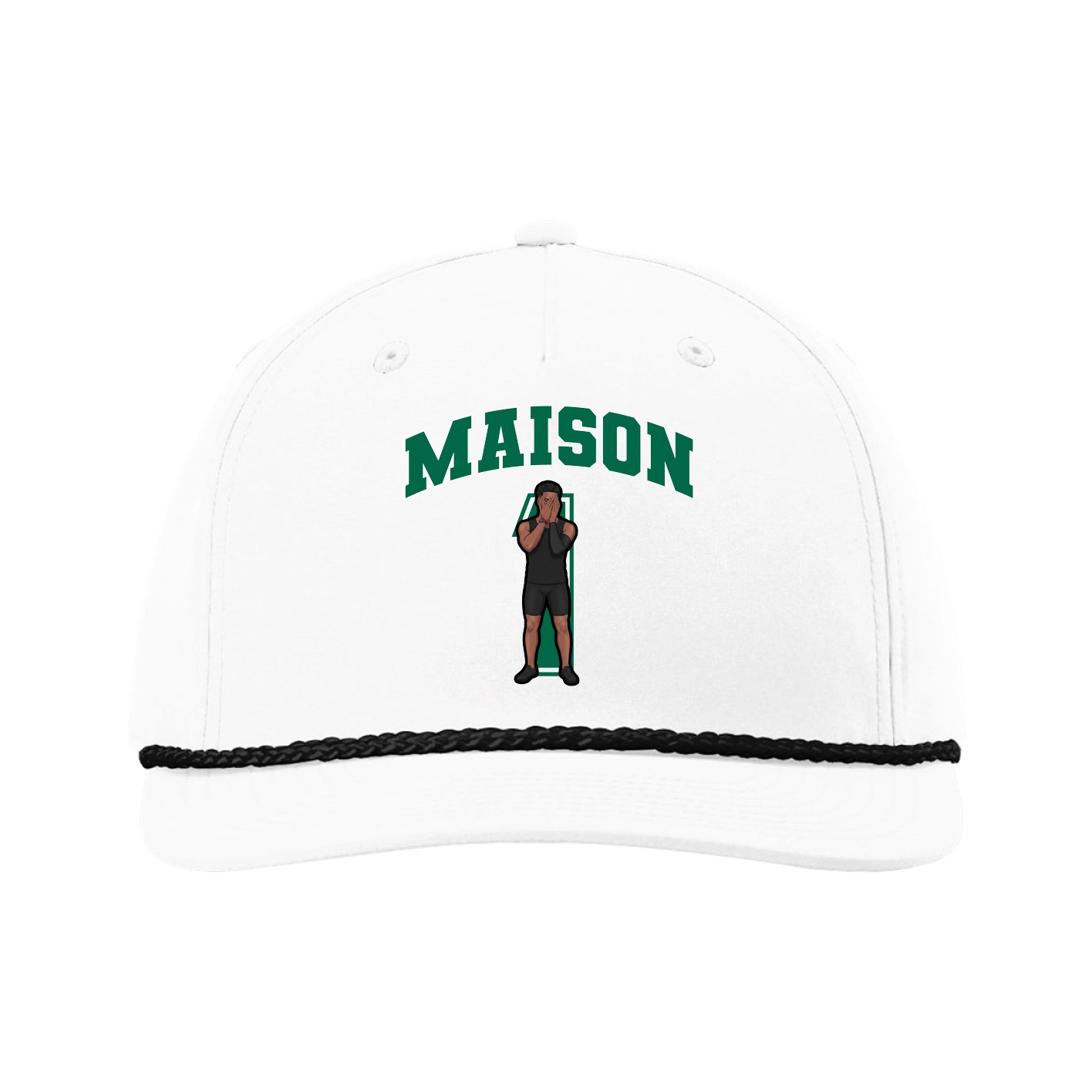 Five-Panel Classic Rope Cap — Number in White