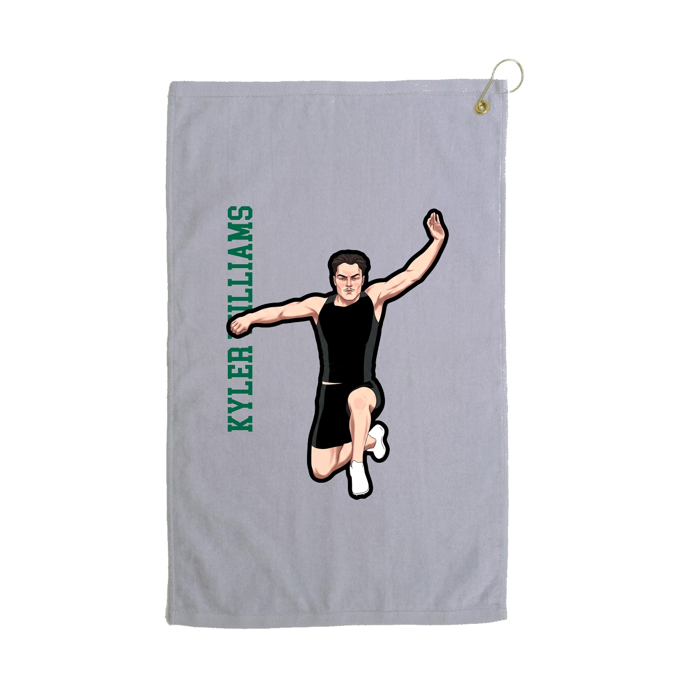 Golf Towel — Name Vertical in Grey