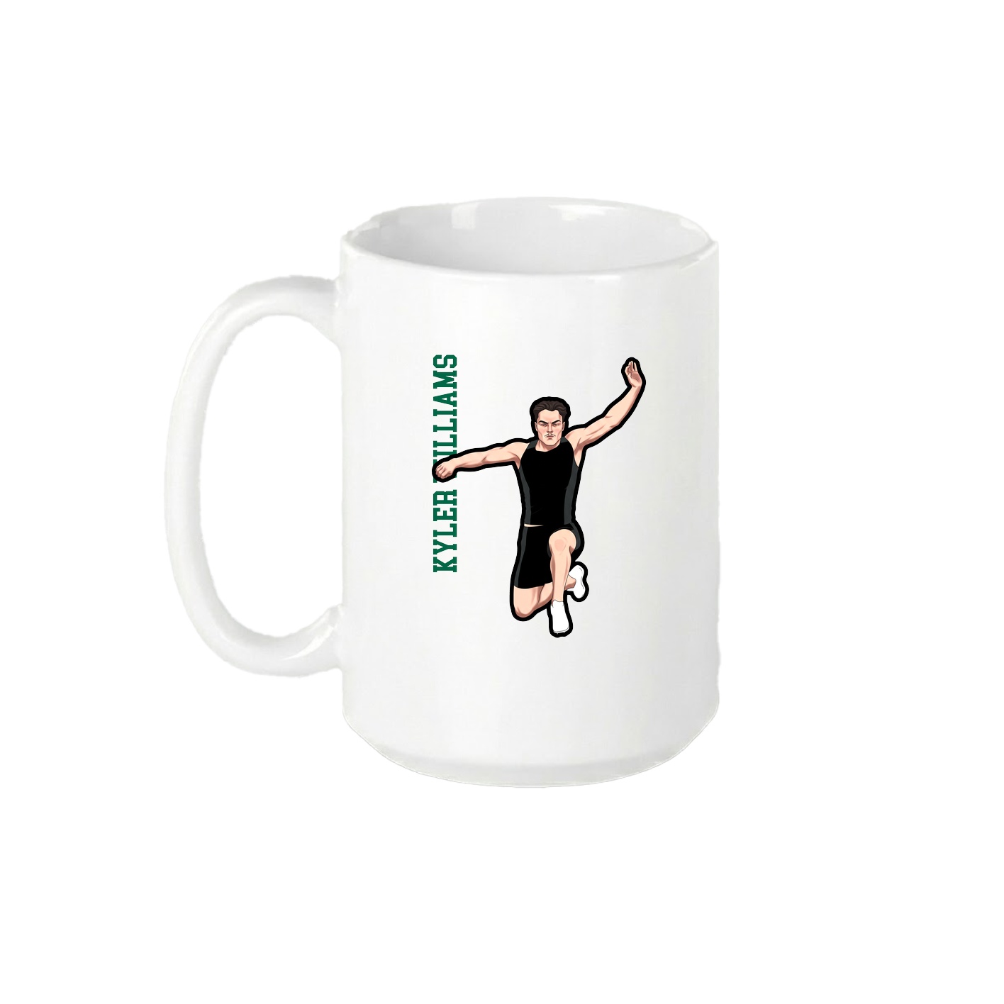 15oz Coffee Mug — Name Vertical in White