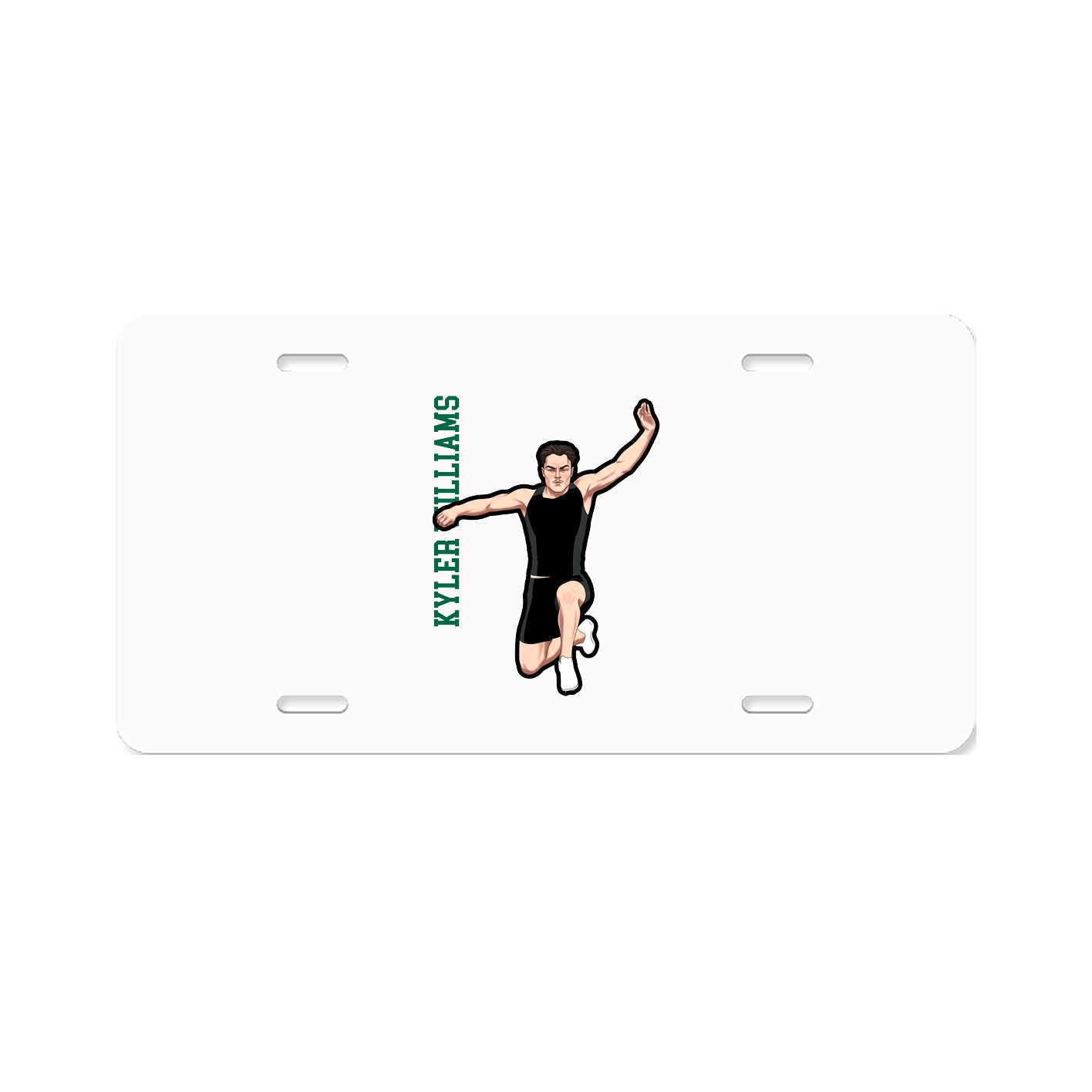 License Plate — Name Vertical in Classic