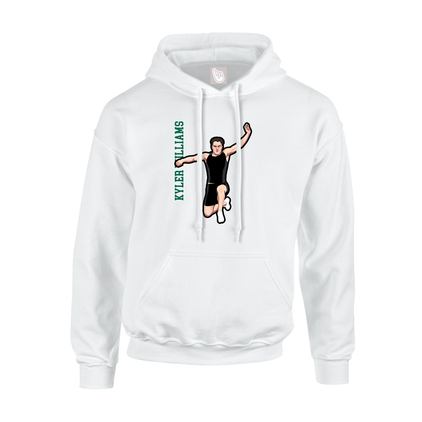 Hoodie — Name Vertical in White