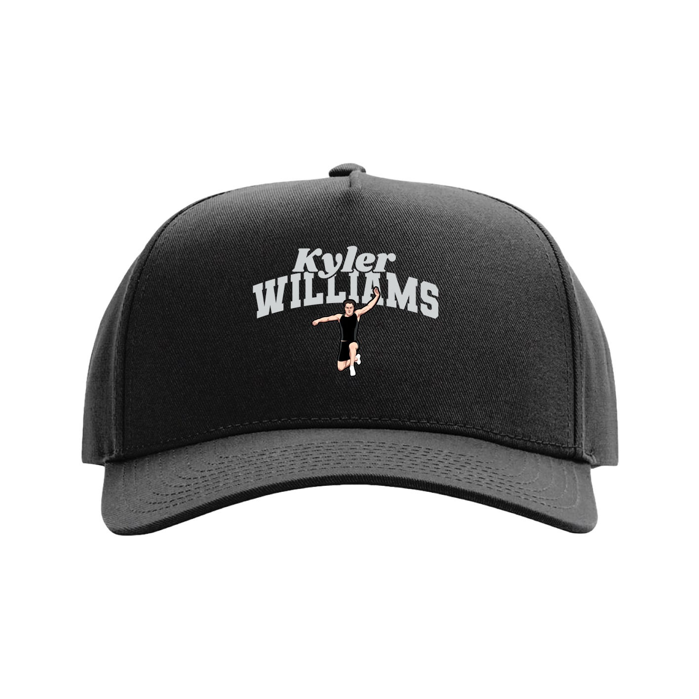 Full Fabric Five-Panel Champ Cap — Signature Arch in Black