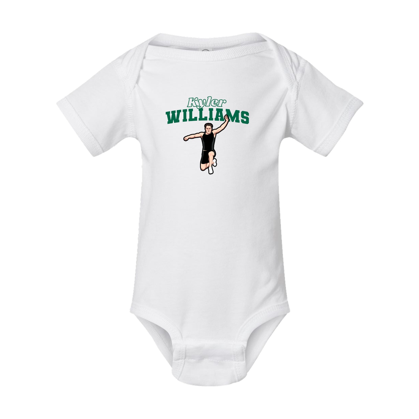 Baby Onesie — Name Arch in White