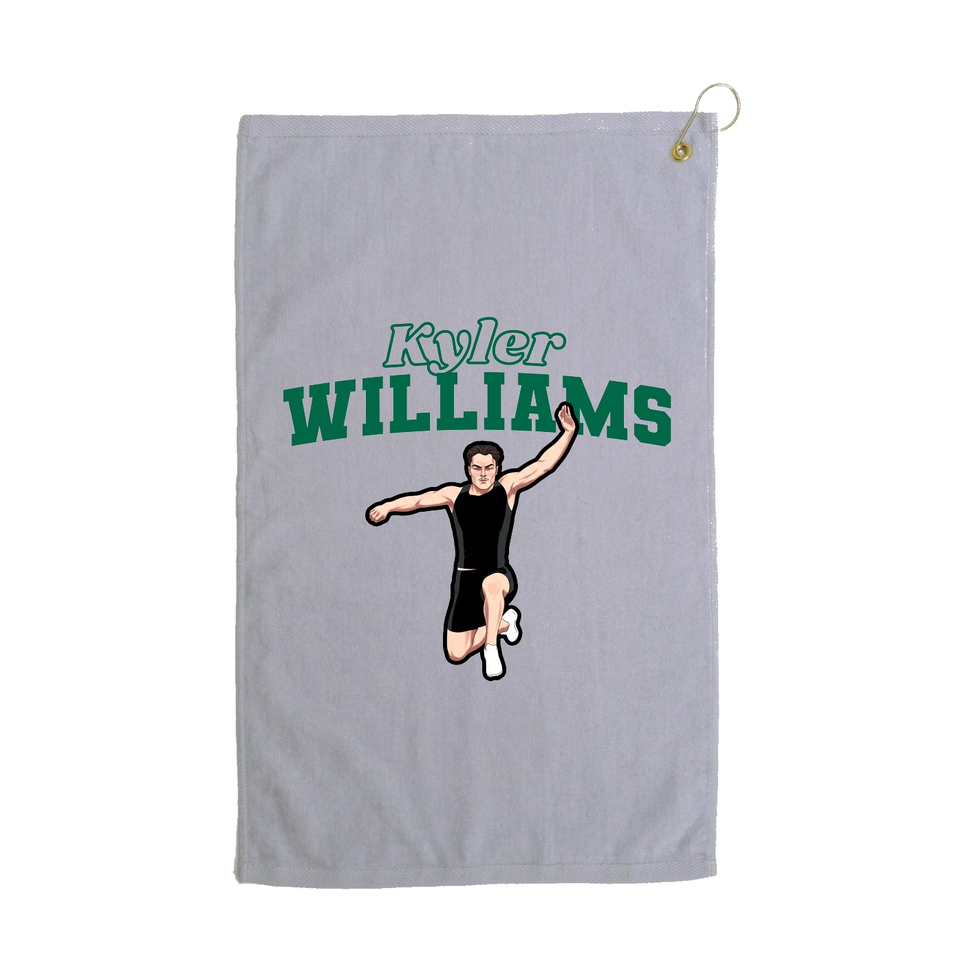 Golf Towel — Name Arch in Grey