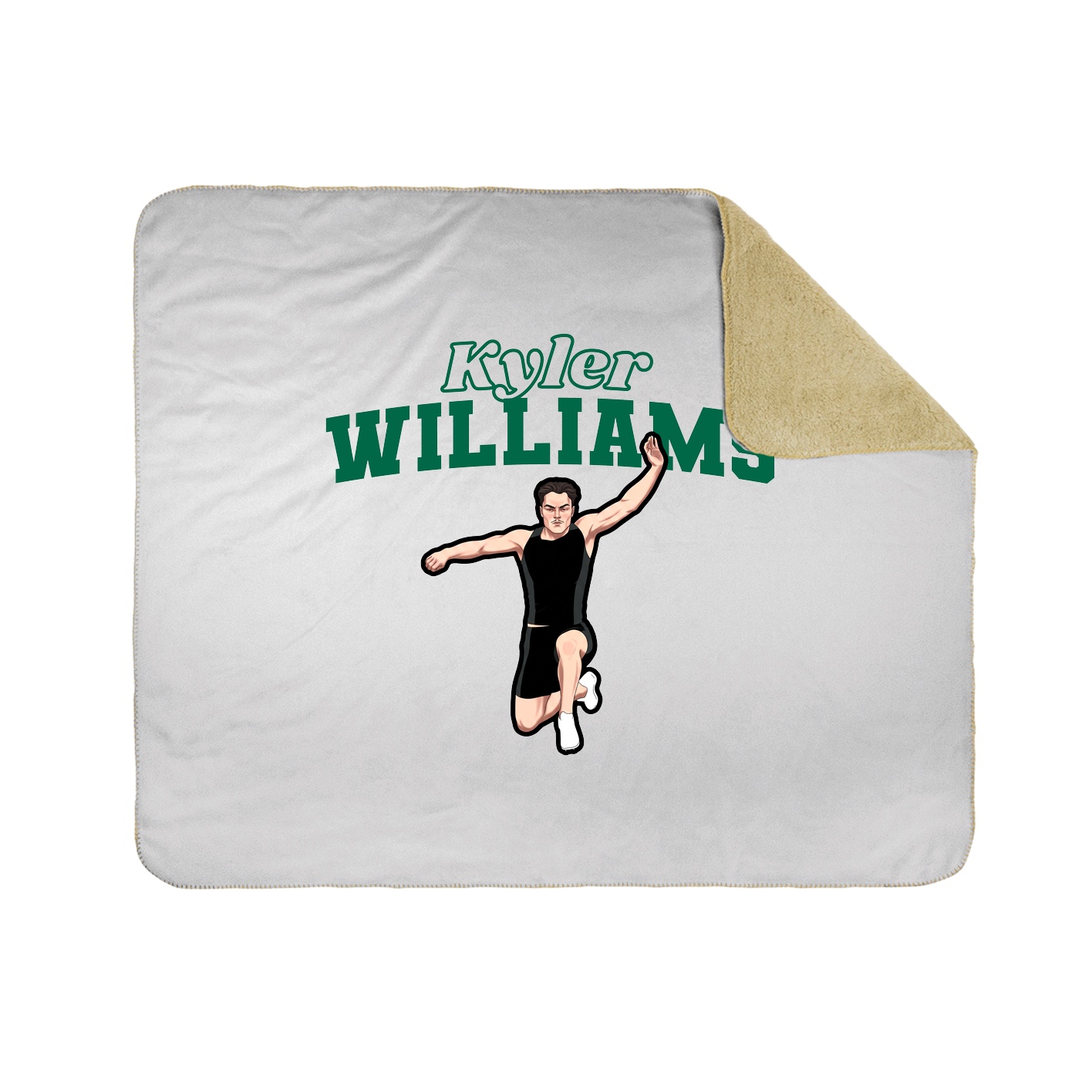 Throw Blanket — Name Arch in White