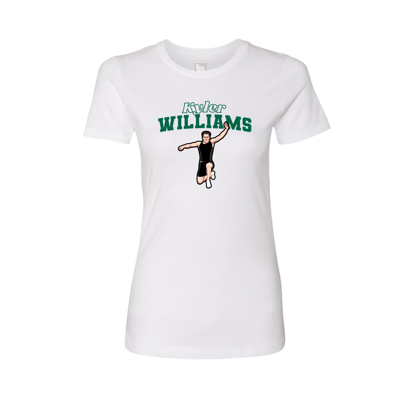 Fitted Women's Tee — Name Arch in White