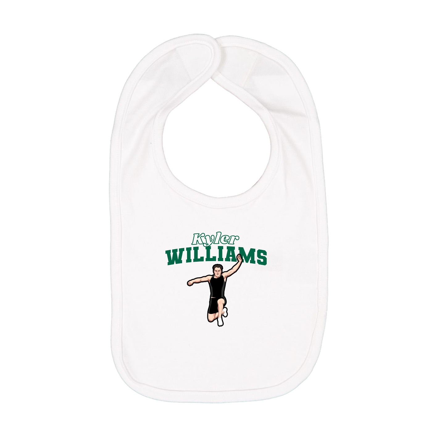 Infant Bib — Name Arch in White