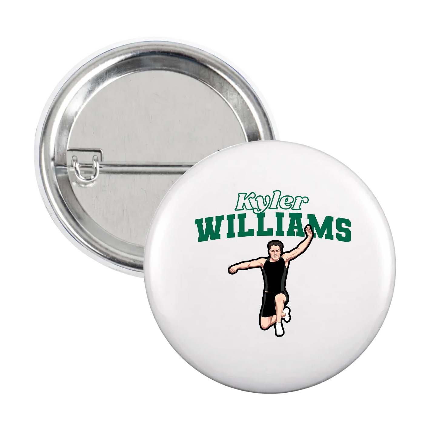 Game Day Button — Name Arch in White