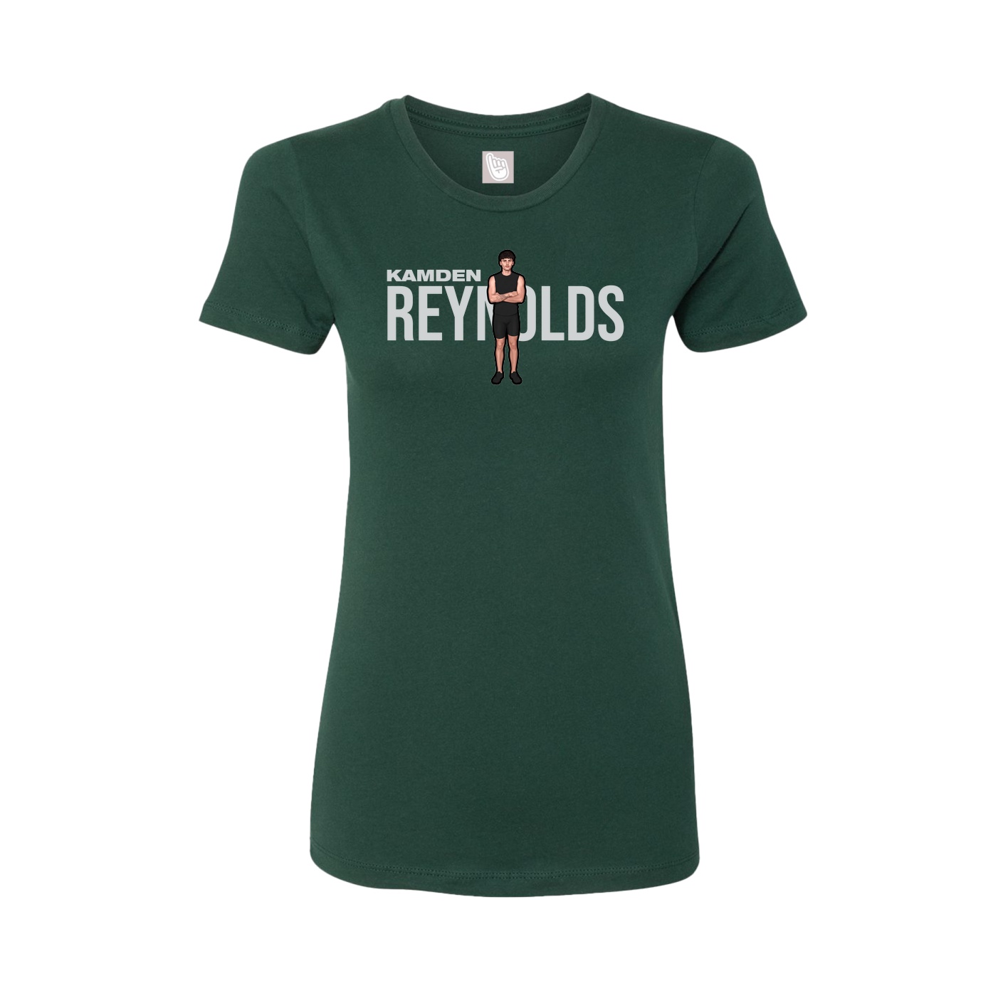 Fitted Women's Tee — Player Name in Green