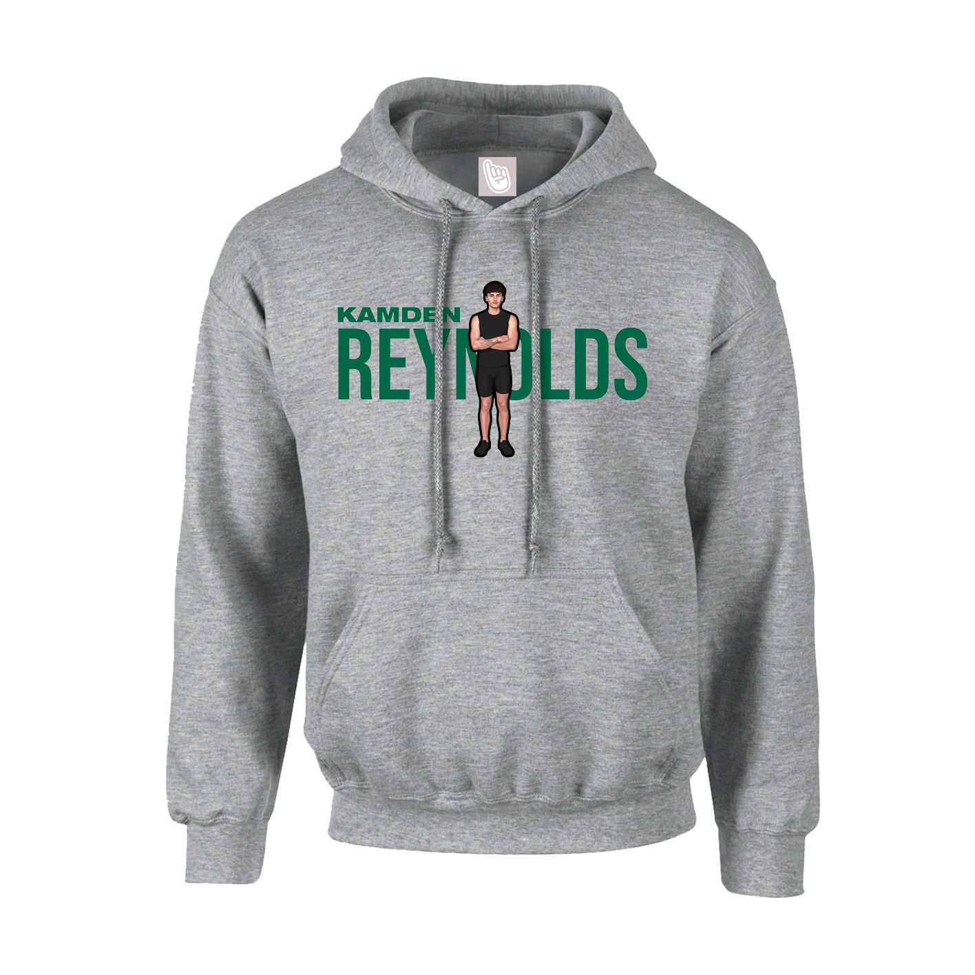 Youth Hoodie — Player Name in Grey