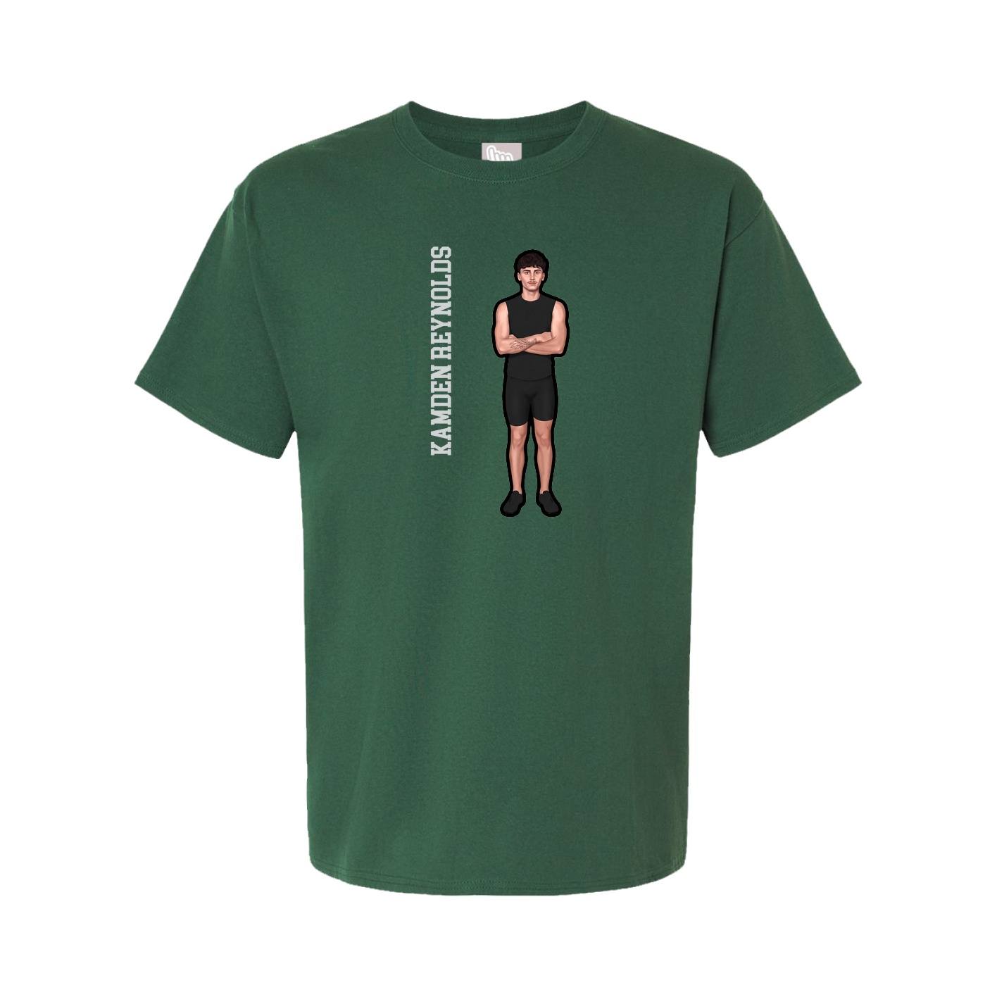 Tee — Name Vertical in Green