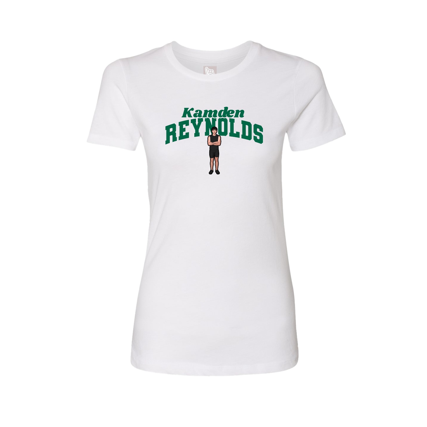 Fitted Women's Tee — Signature Arch in White