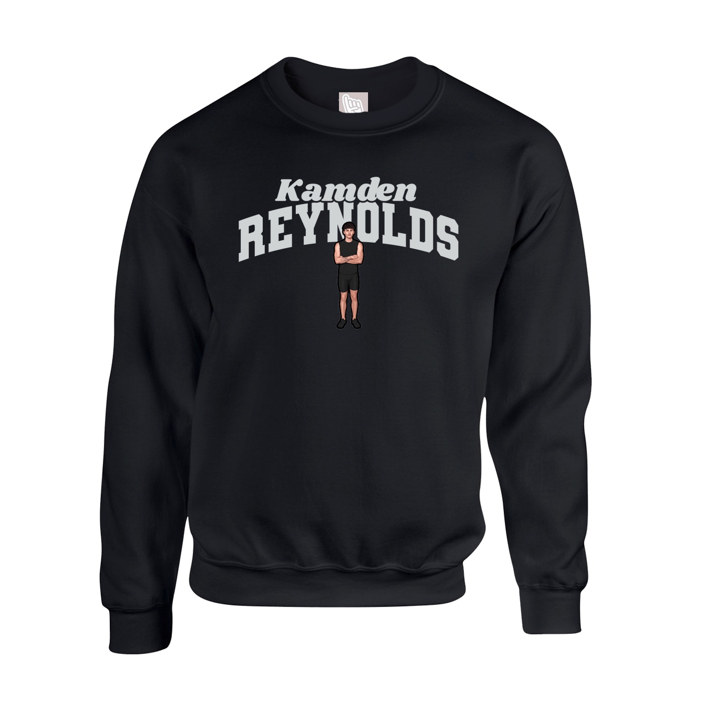 Fleece Crew — Signature Arch in Black