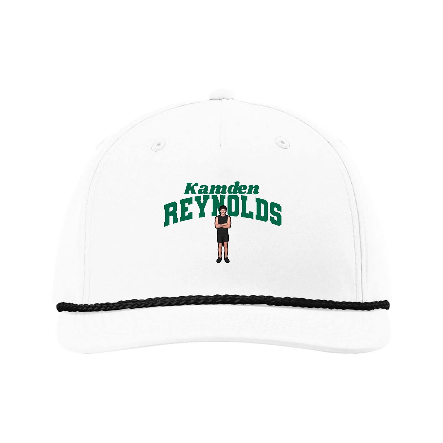 Five-Panel Classic Rope Cap — Signature Arch in White