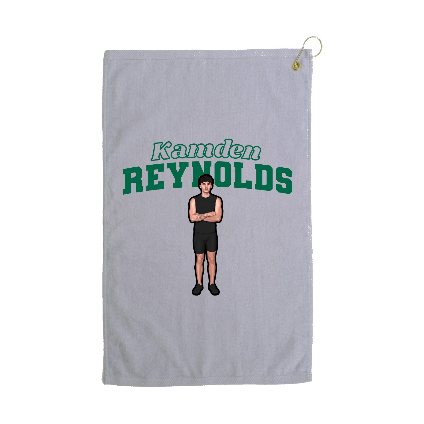 Golf Towel — Name Arch in Grey