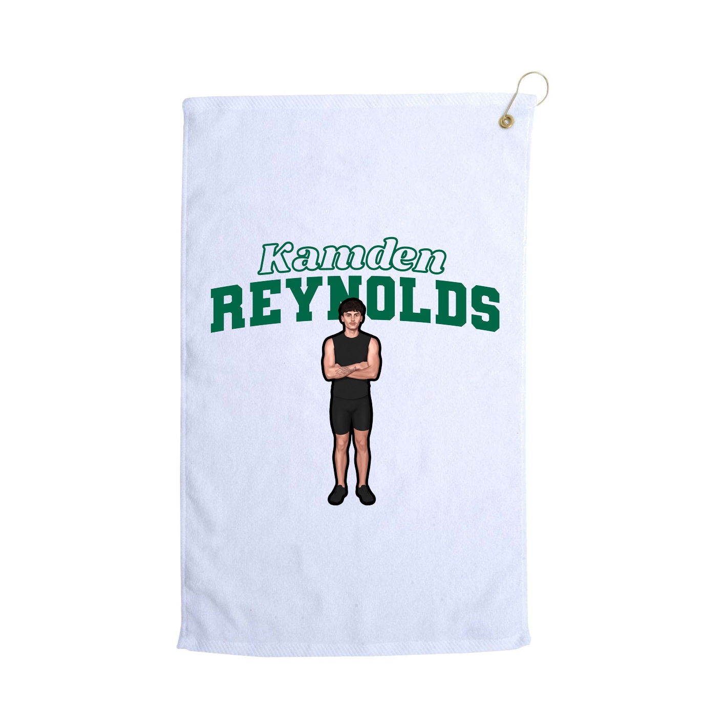 Golf Towel — Name Arch in White