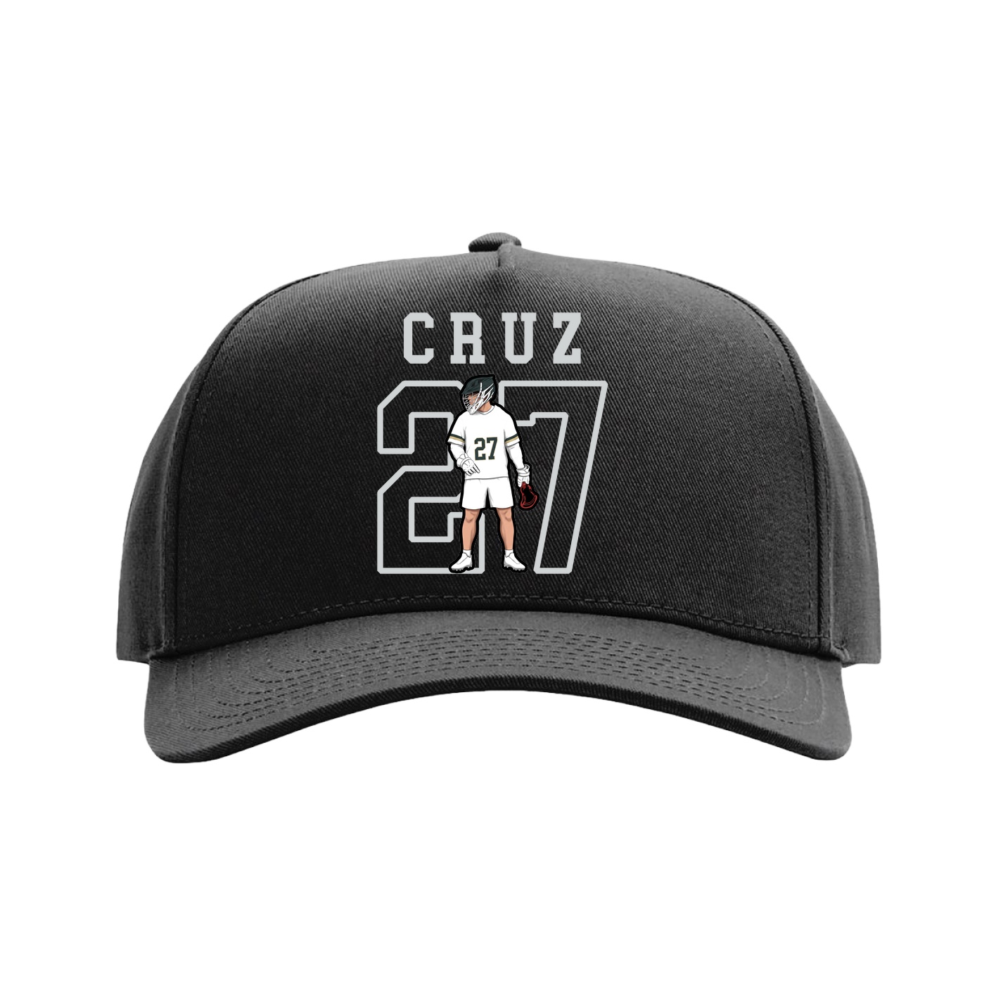 Full Fabric Five-Panel Champ Cap — Shirsey in Black
