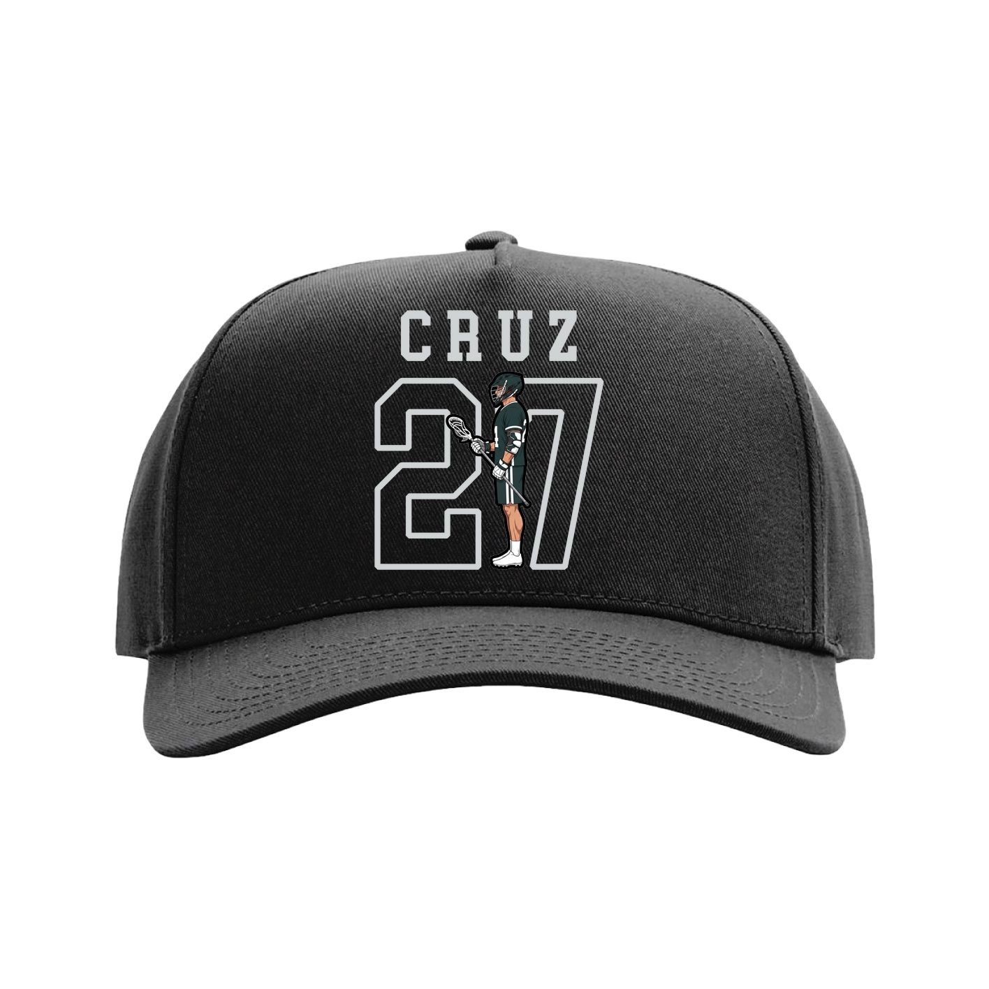 Full Fabric Five-Panel Champ Cap — Shirsey in Black