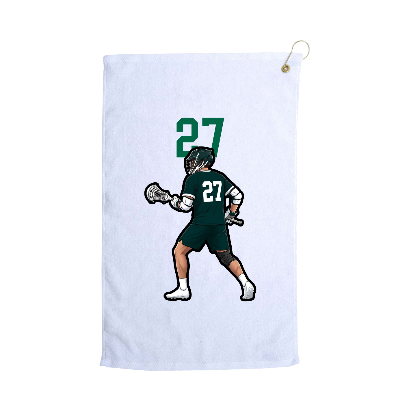Golf Towel — Number Top in White