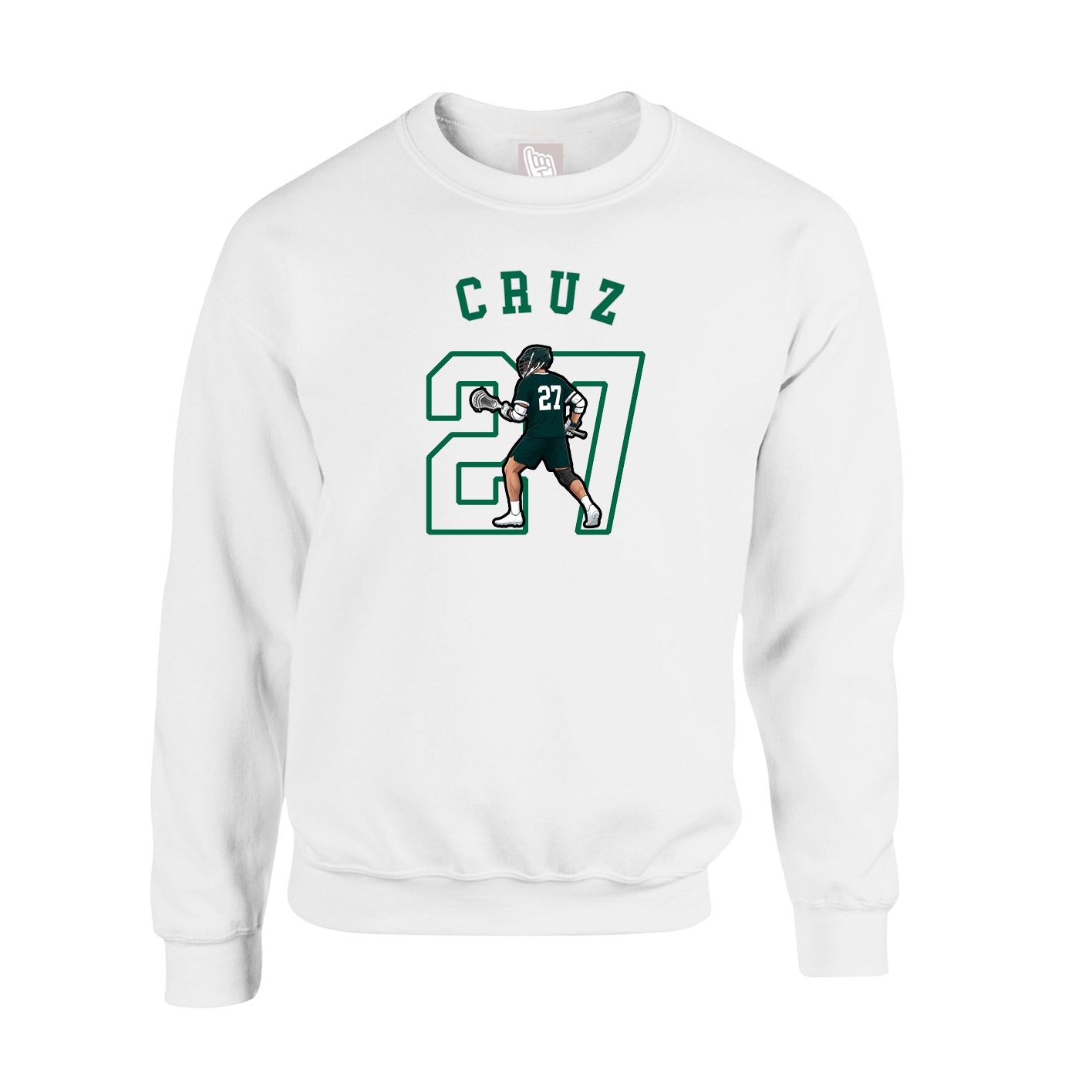 Fleece Crew — Shirsey Arch in White