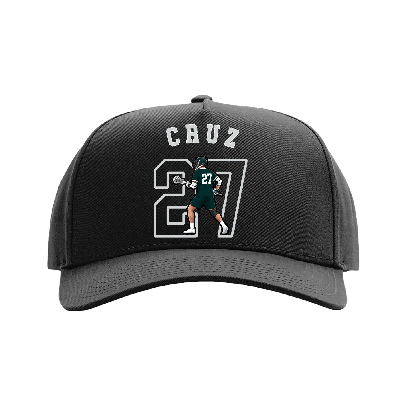 Full Fabric Five-Panel Champ Cap — Shirsey Arch in Black