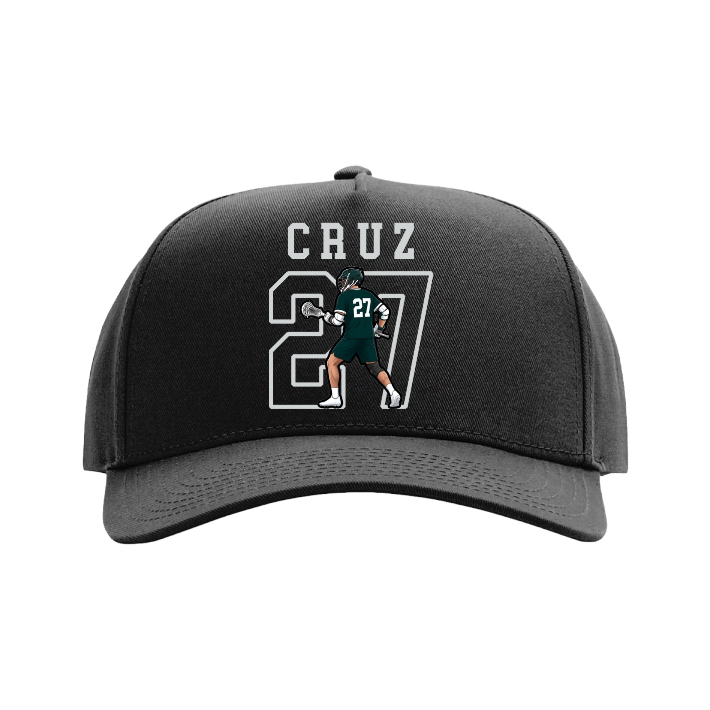 Full Fabric Five-Panel Champ Cap — Shirsey in Black