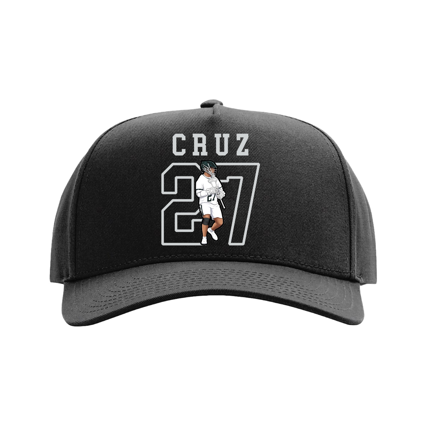 Full Fabric Five-Panel Champ Cap — Shirsey in Black