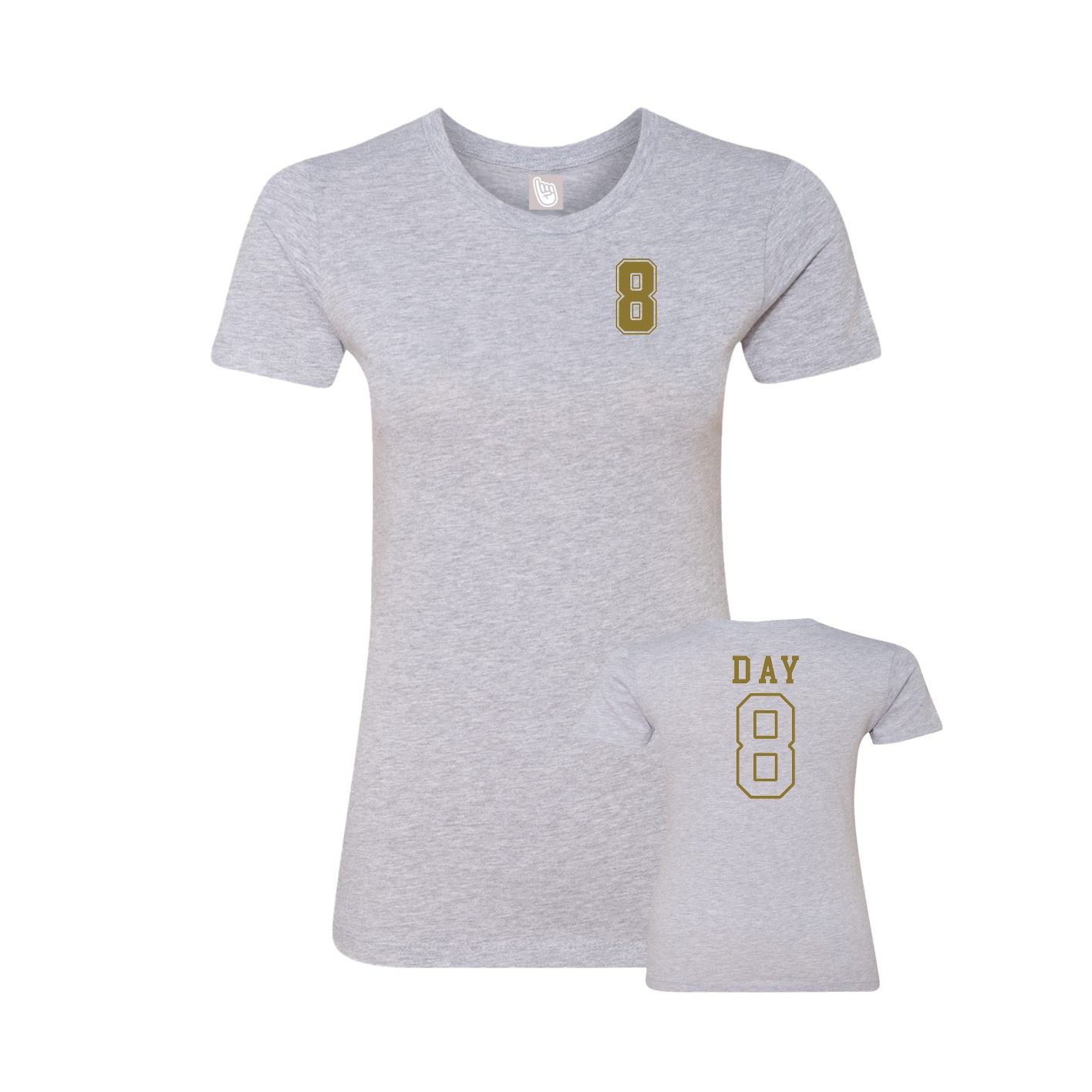 Fitted Women's Tee — Chest Back in Grey