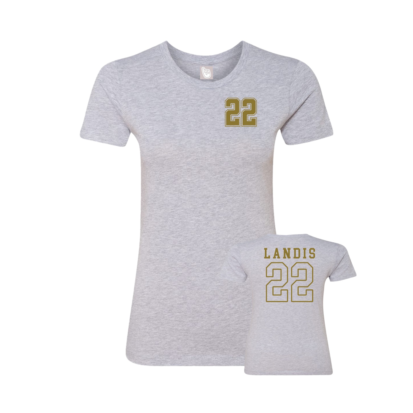 Fitted Women's Tee — Chest Back in Grey