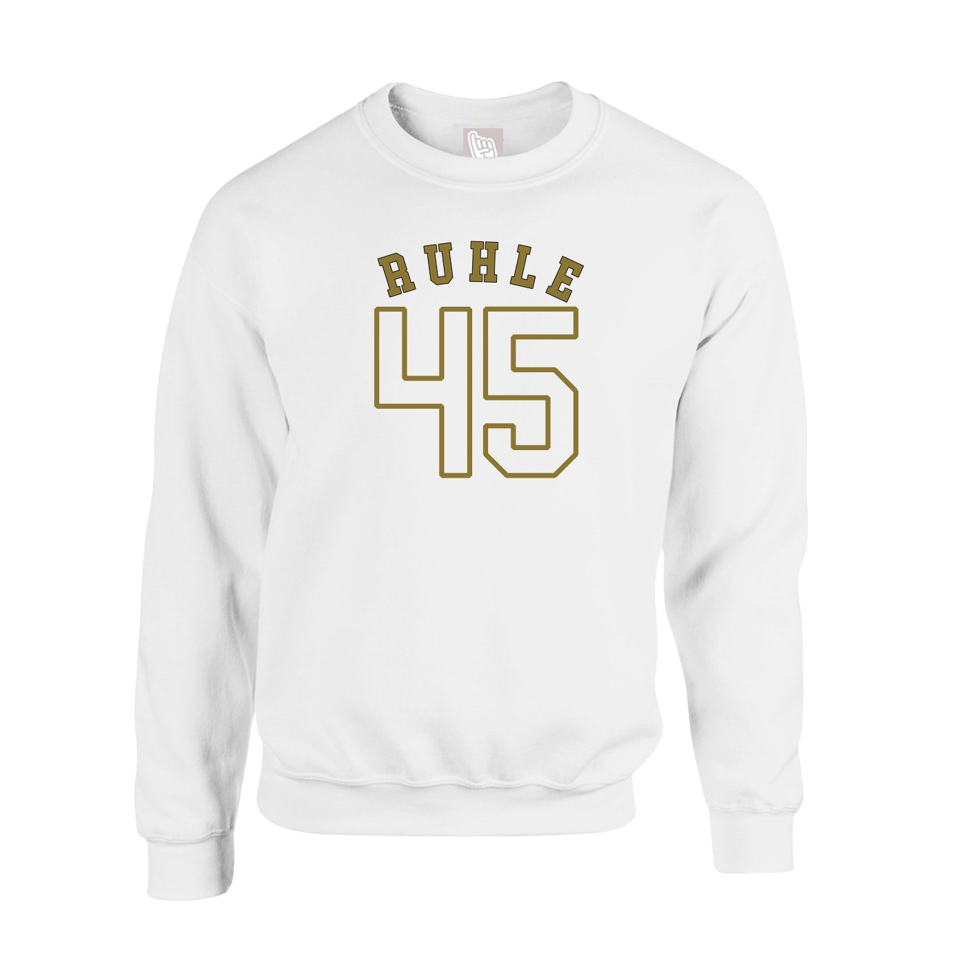 Fleece Crew — Shirsey Arch in White