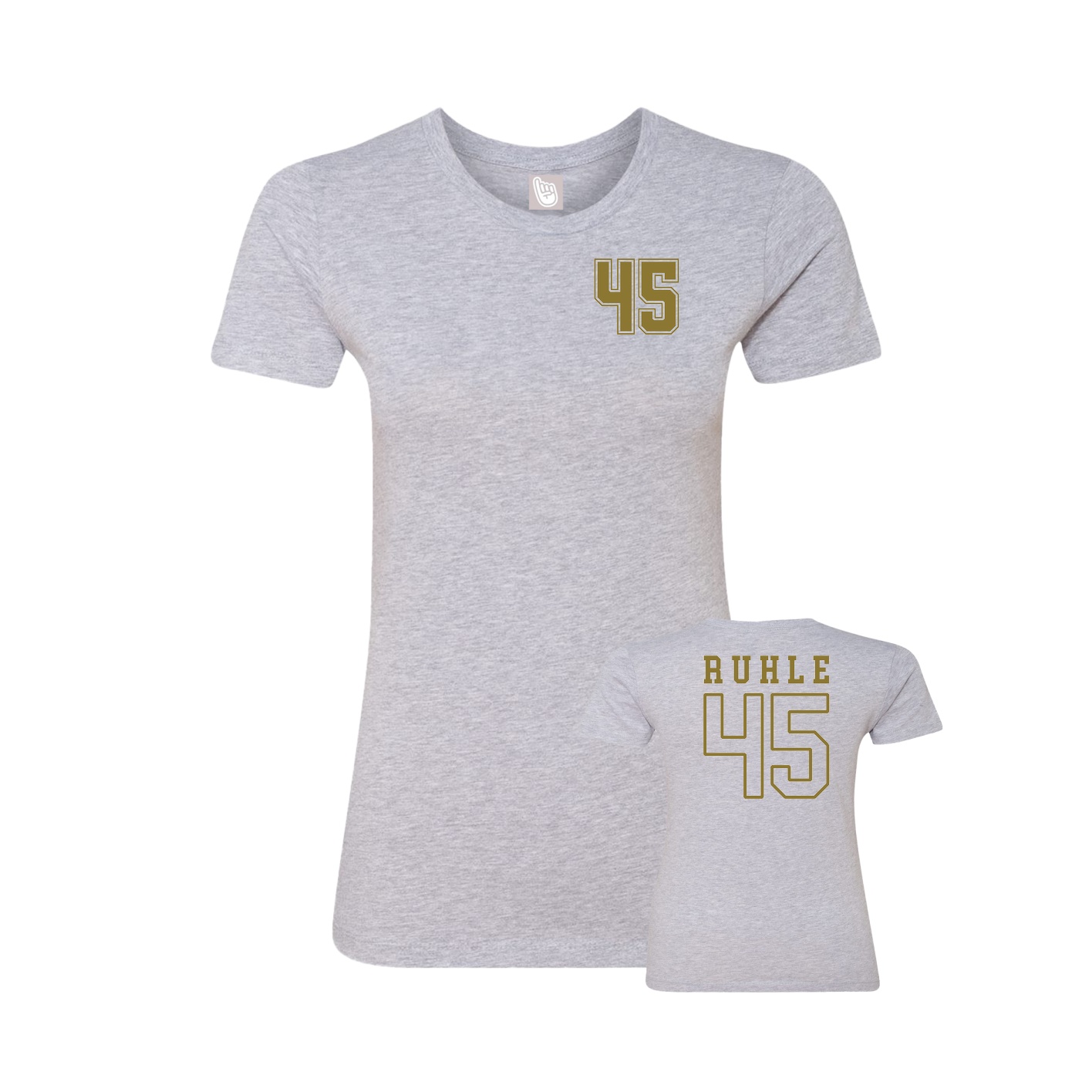 Fitted Women's Tee — Chest Back in Grey
