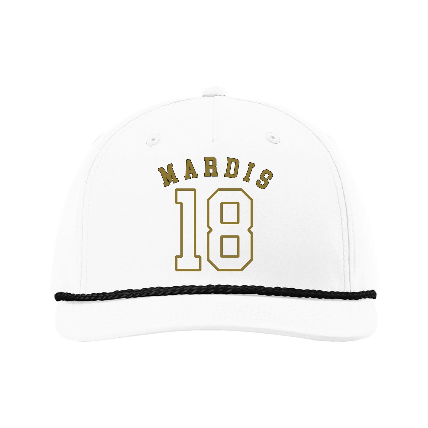 Five-Panel Classic Rope Cap — Shirsey Arch in White
