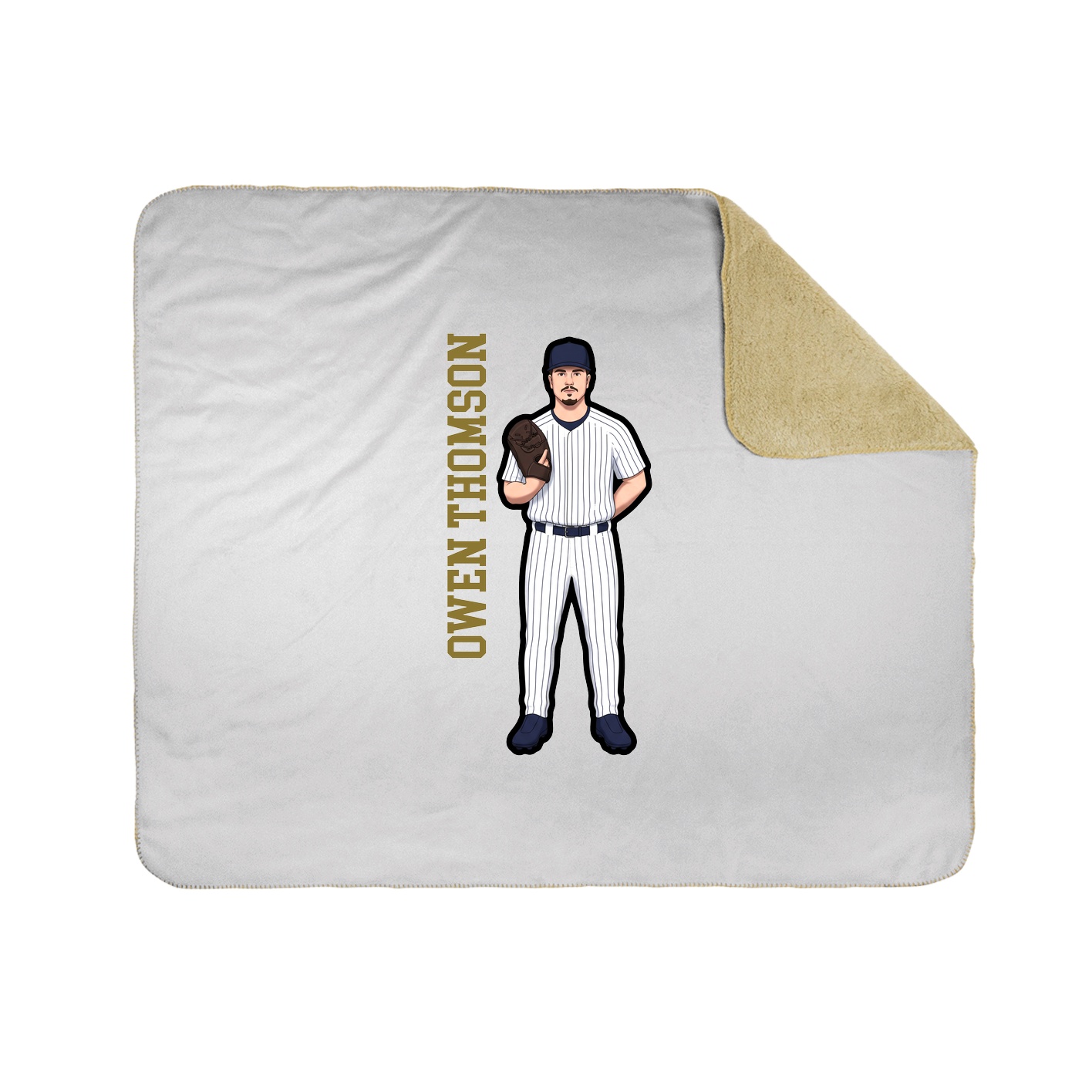 Throw Blanket — Name Vertical in White