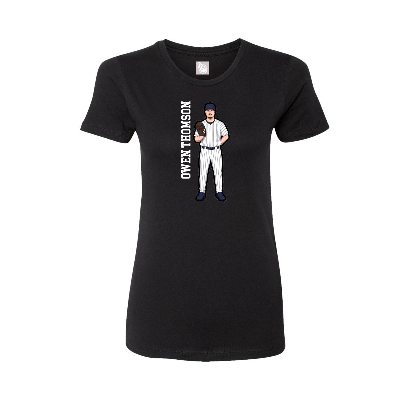 Fitted Women's Tee — Name Vertical in Black