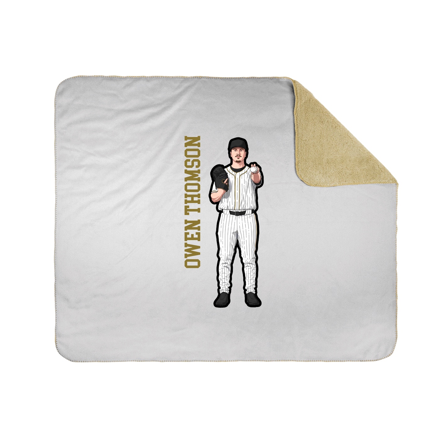 Throw Blanket — Name Vertical in White