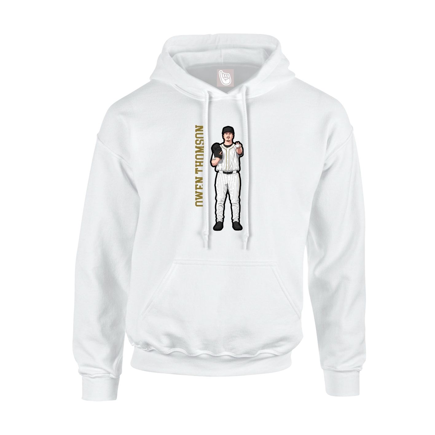 Hoodie — Name Vertical in White