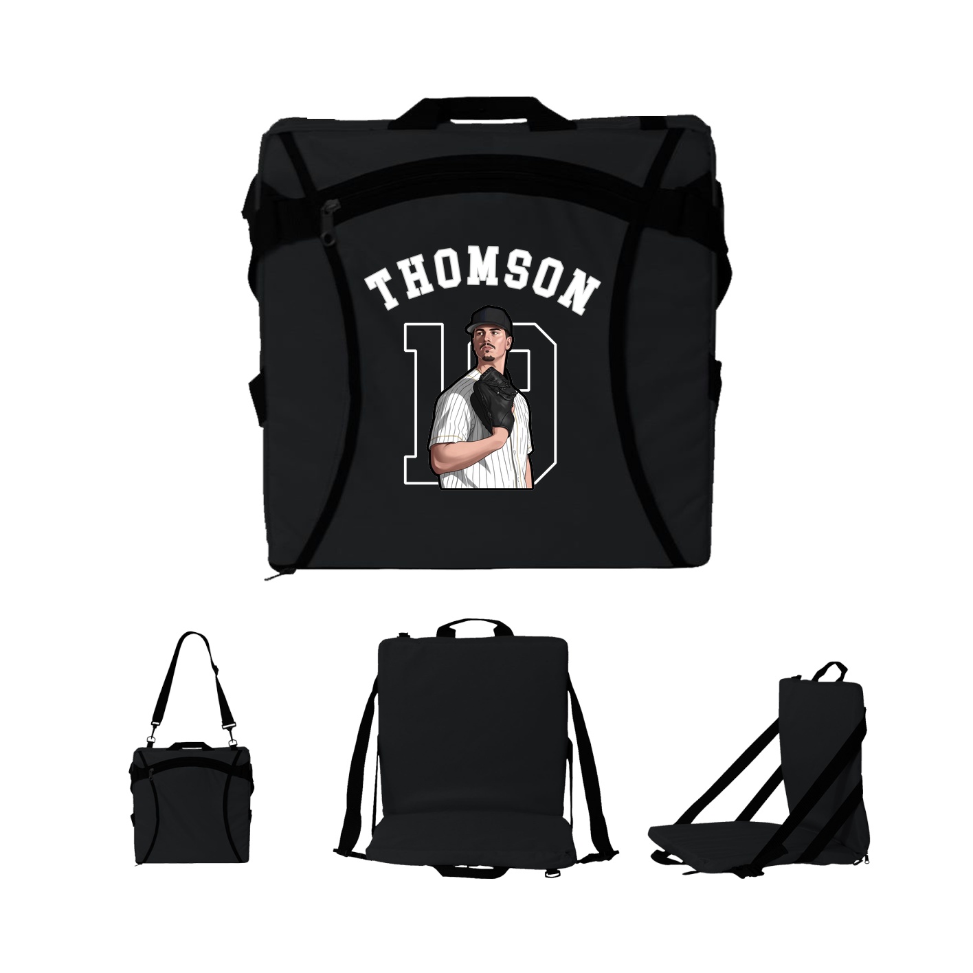Folding Stadium Seat — Shirsey Arch in Black