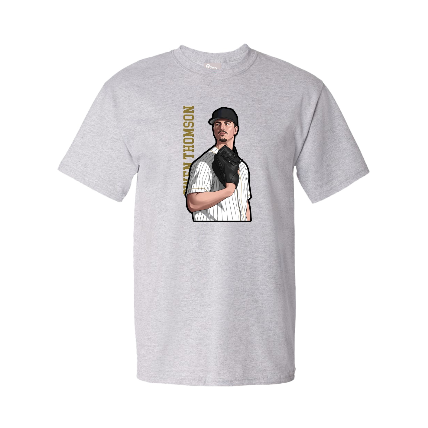 Youth Tee — Name Vertical in Grey