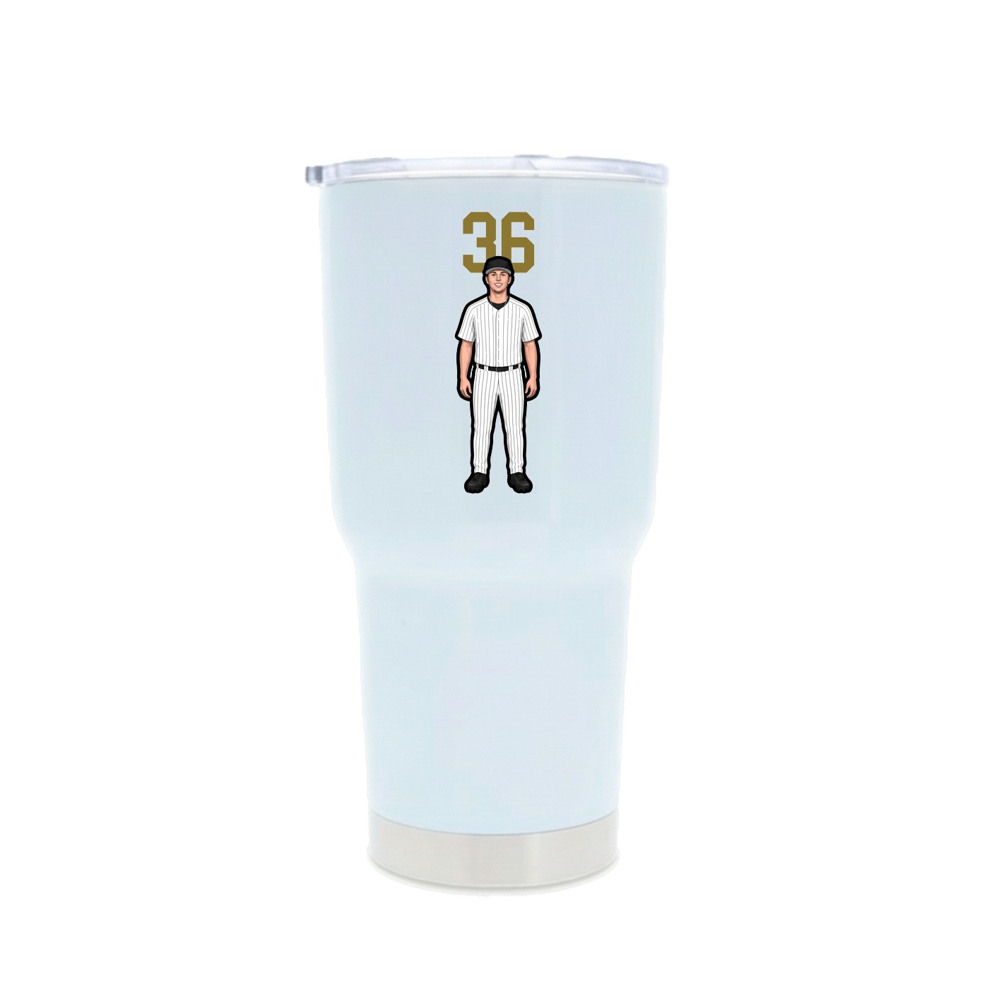 30oz Stainless Steel Tumbler — Number Top in White