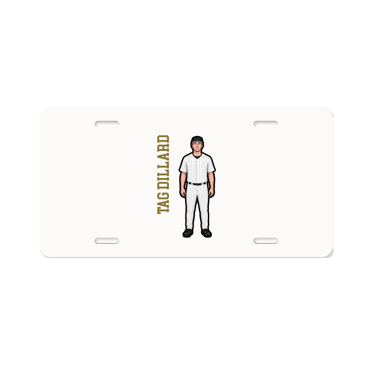 License Plate — Name Vertical in Classic