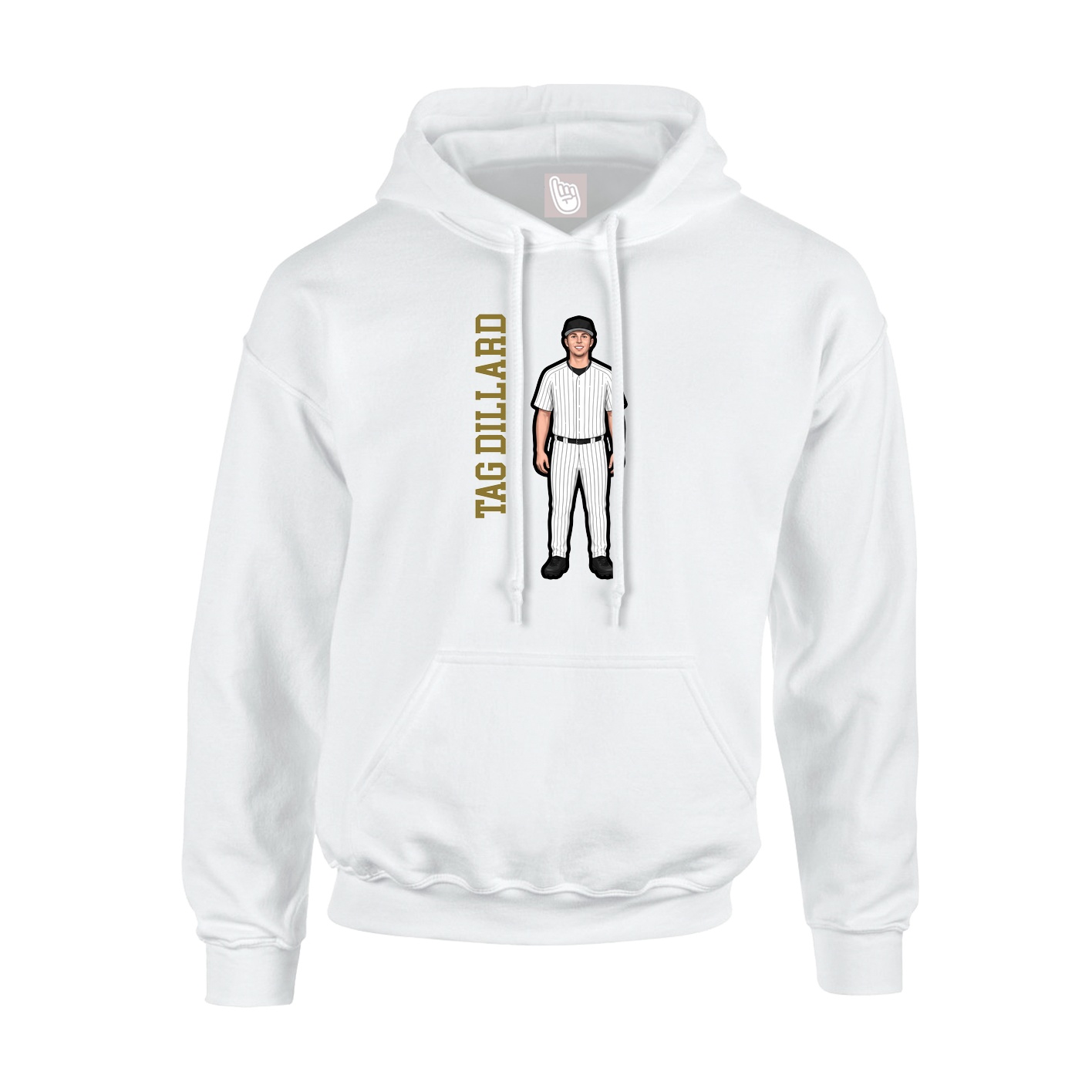Hoodie — Name Vertical in White