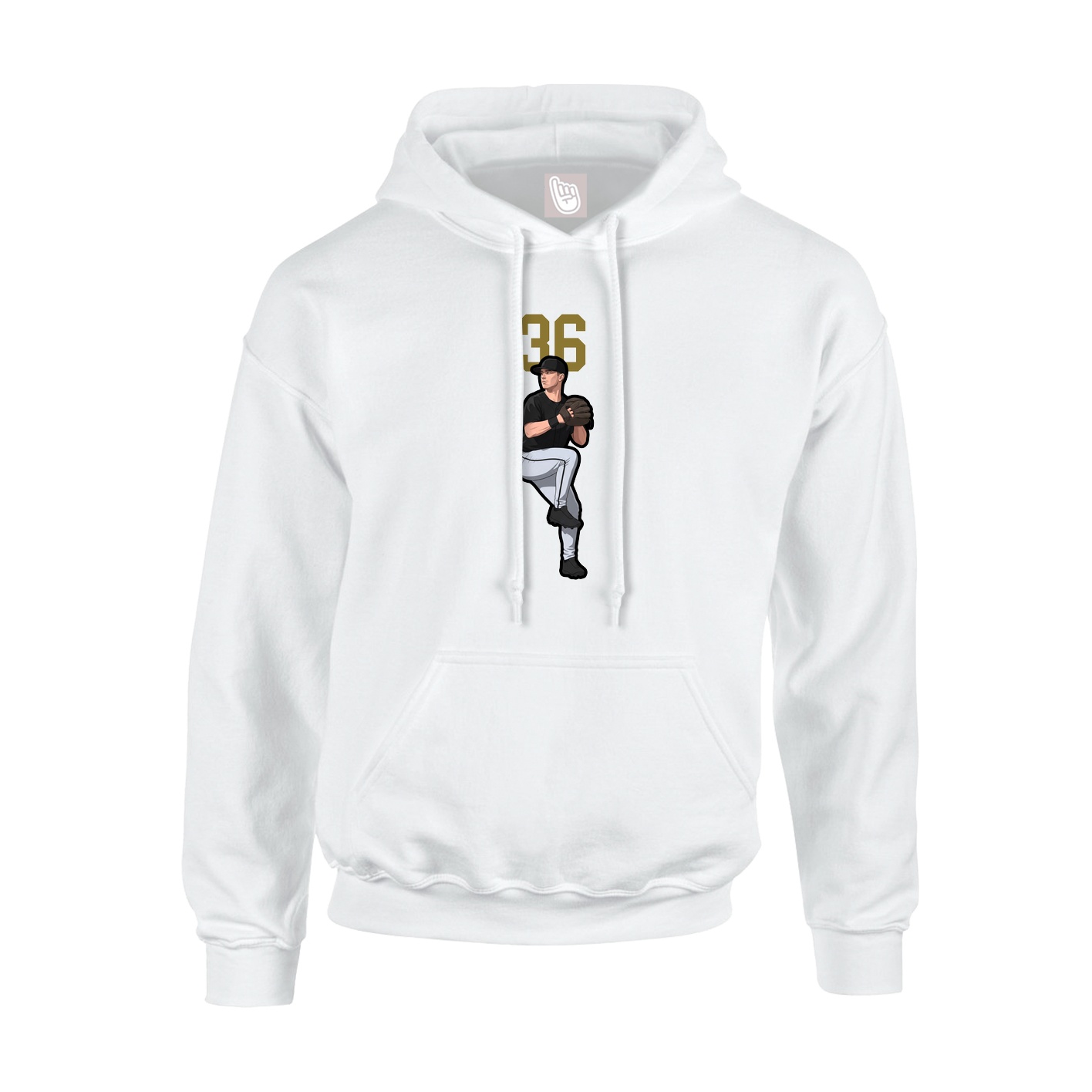 Youth Hoodie — Number Top in White