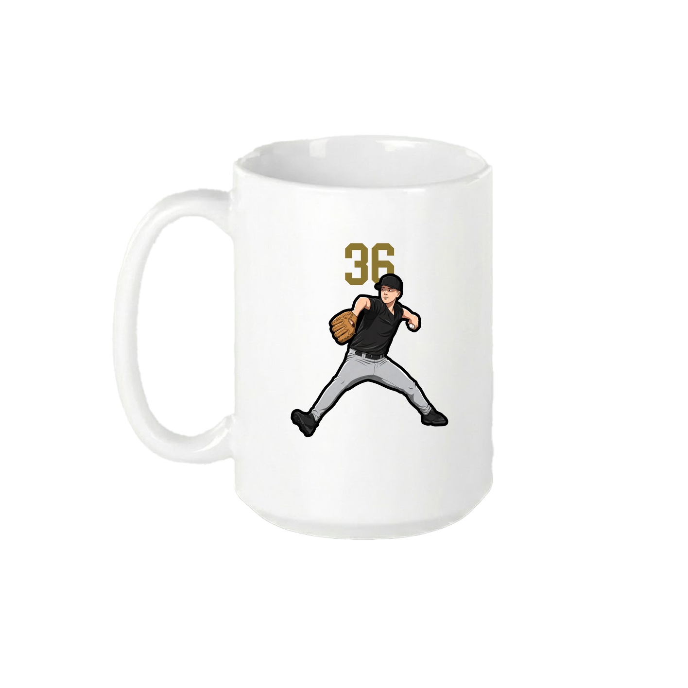 15oz Coffee Mug — Number Top in White