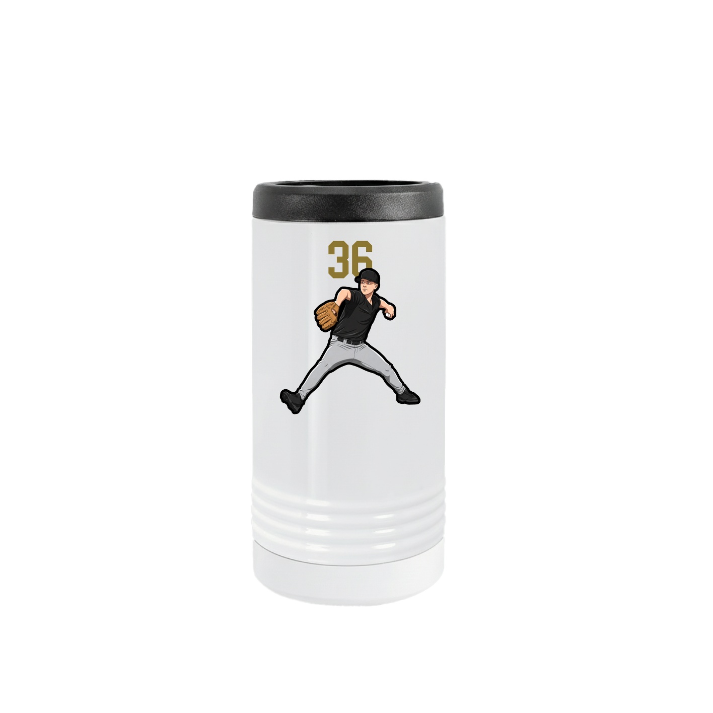 Slim Beverage Holder — Number Top in White
