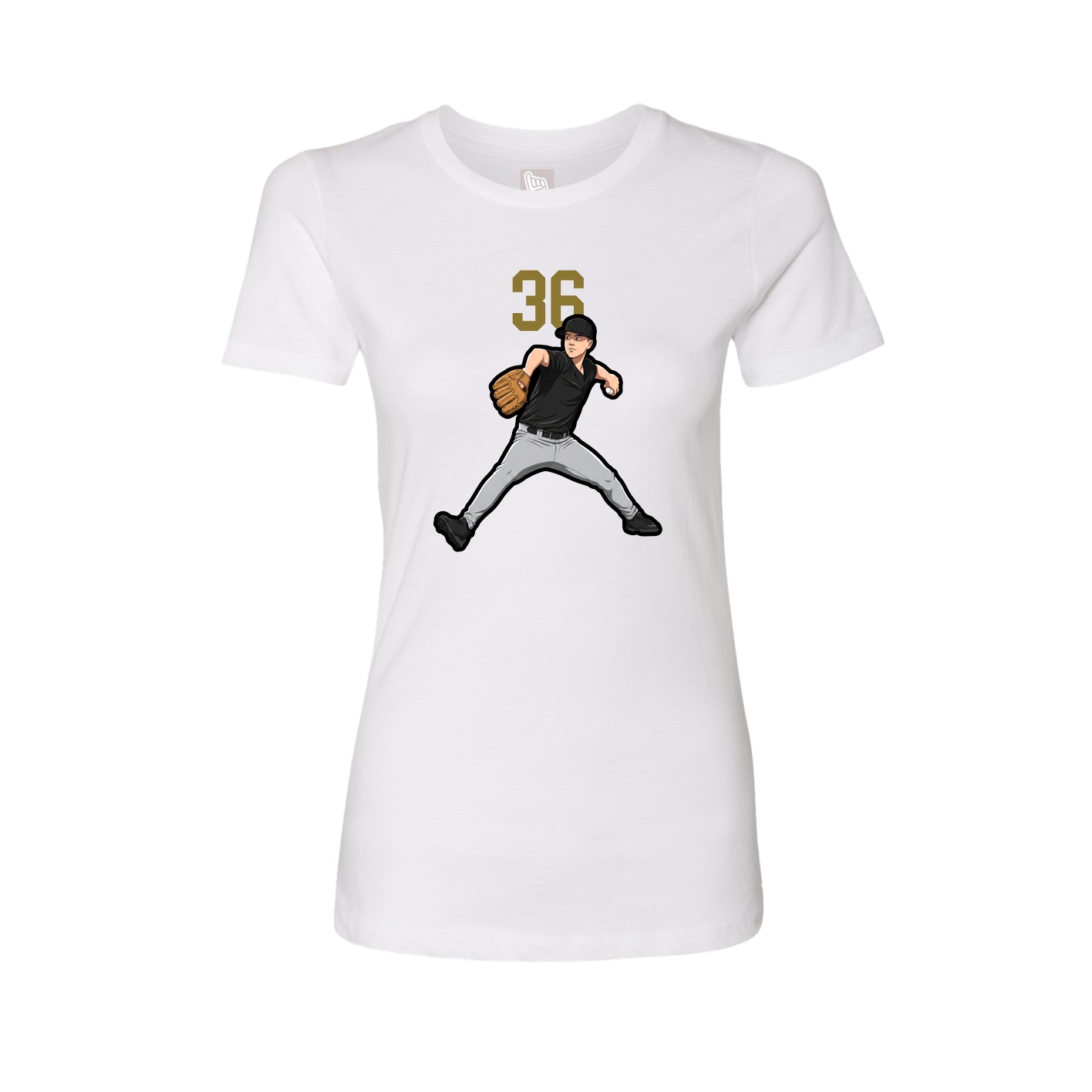 Fitted Women's Tee — Number Top in White