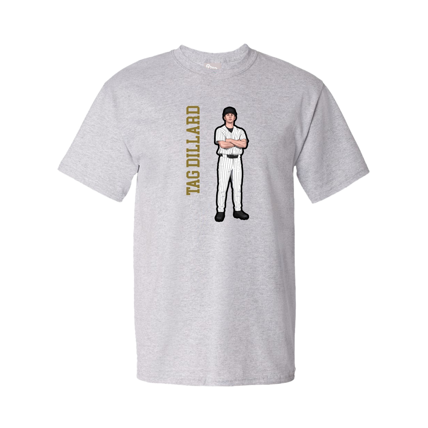 Tee — Name Vertical in Grey